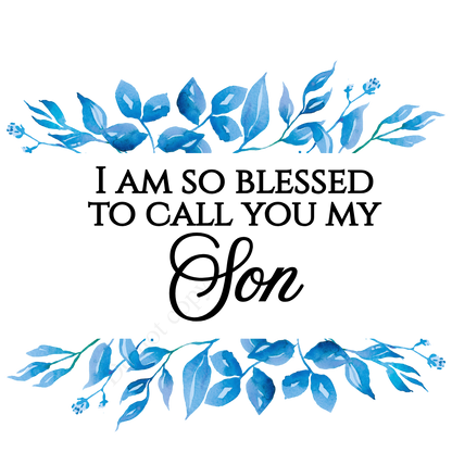 Digital Download - I Am So Blessed Male Names With Blue Leaf Surround - Set of 11