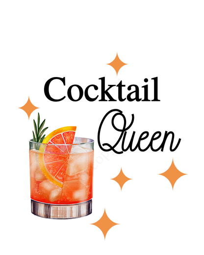 UV-DTF Transfer - Alcohol Queen designs for Woodform and Craft Shapes Direct baubles