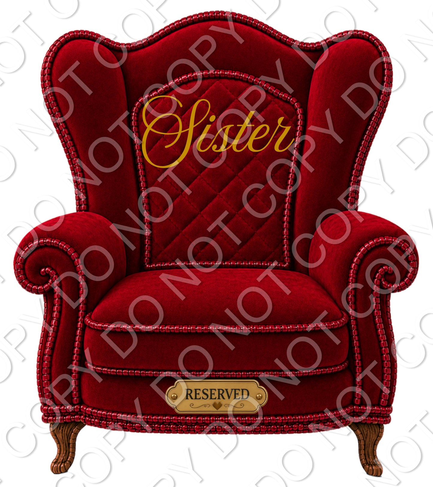 UVDTF Transfer - Memorial Chairs with Names to fit Woodform Acrylic Hanging Chairs (Red)