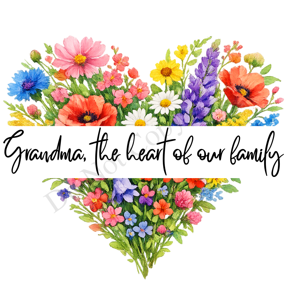 UVDTF Transfer - Beautiful mothers day Heart of our family design with choice of names