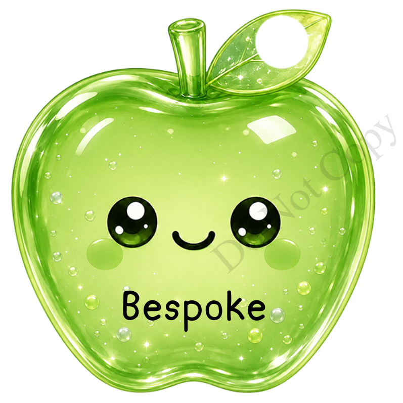 UVDTF Transfer - Cartoon Squishy Apple Cute Keyring Design (Bespoke)