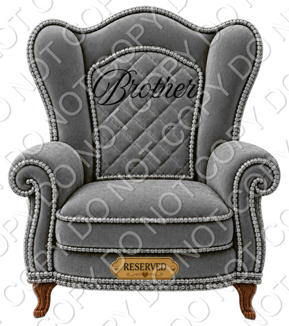 UVDTF Transfer - Memorial Chairs with Names to fit Woodform Acrylic Hanging Chairs (Grey)