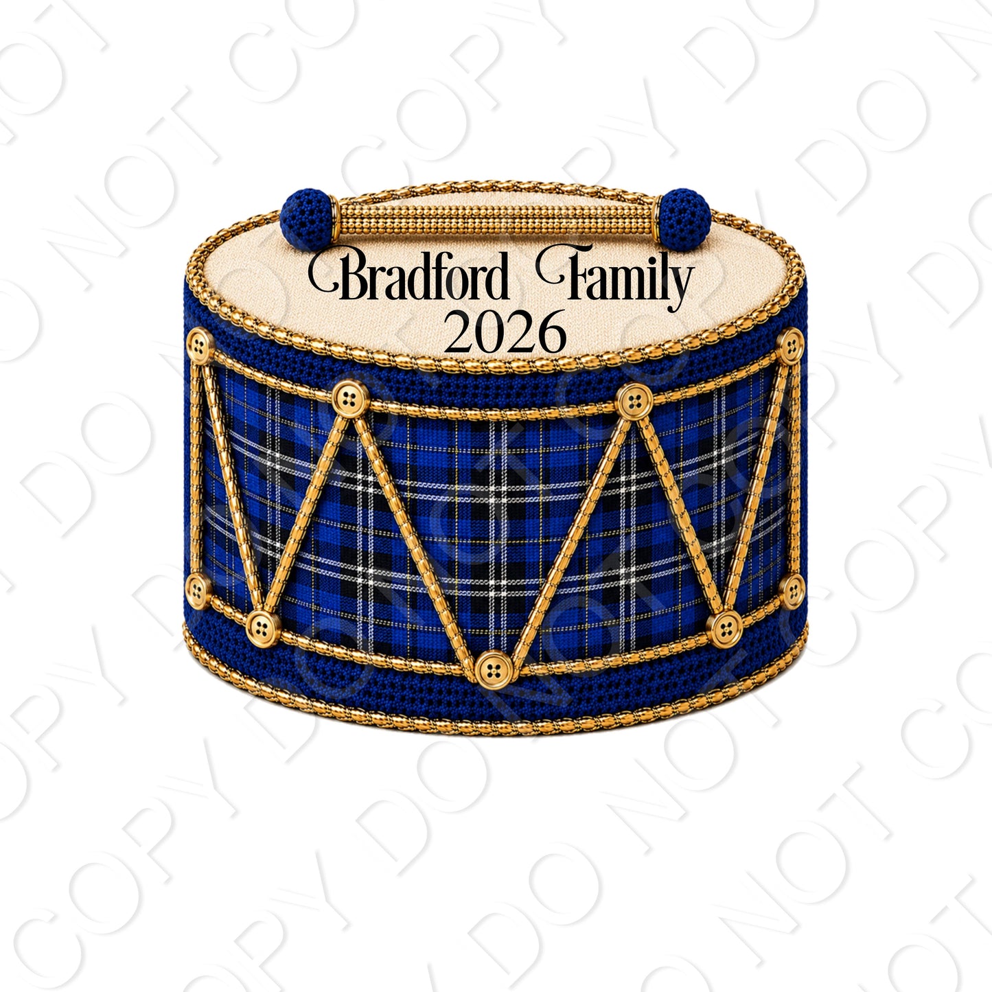 UV-DTF Transfer - Christmas Family Drums to fit Woodform Acrylic Hanging Drums (Bespoke)