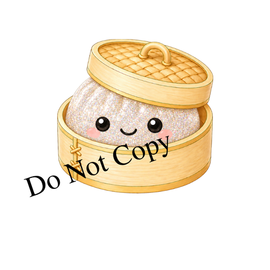 UVDTF Transfer - Viral Dumpling design for Woodform Keyrings Plain Version