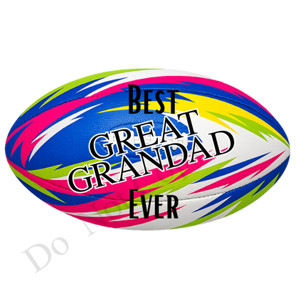 UVDTF Transfer - Vivid colour rugby ball suitable for keyrings  (Choice of Names)
