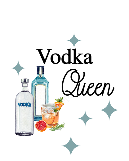 UV-DTF Transfer - Alcohol Queen designs for Woodform and Craft Shapes Direct baubles