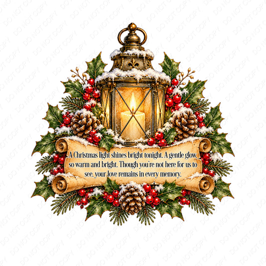 UV-DTF Transfer - Christmas Memorial Wreath with Poem