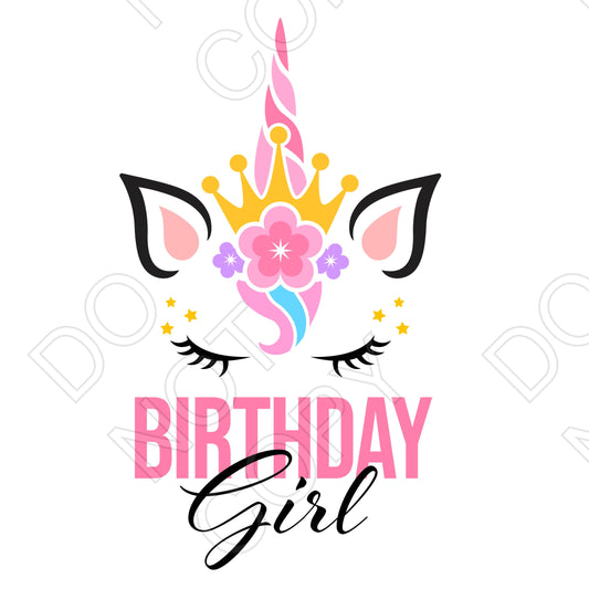 UV-DTF Transfer - Birthday Girl Unicorn