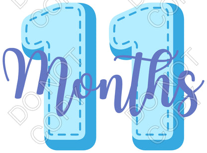 UV-DTF Transfer - 12pk Milestone Set Transfers - Blue Stitch