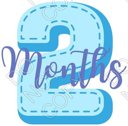 UV-DTF Transfer - 12pk Milestone Set Transfers - Blue Stitch