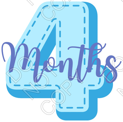 UV-DTF Transfer - 12pk Milestone Set Transfers - Blue Stitch