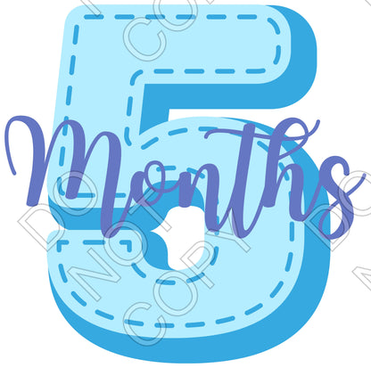 UV-DTF Transfer - 12pk Milestone Set Transfers - Blue Stitch