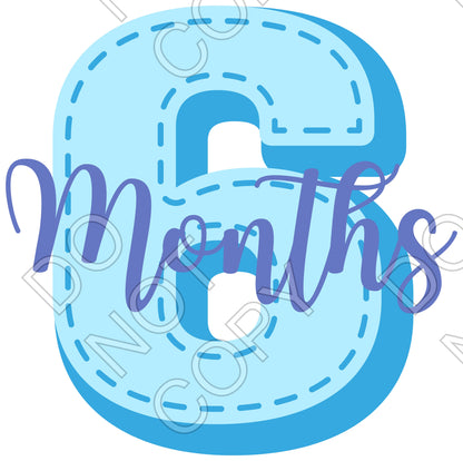 UV-DTF Transfer - 12pk Milestone Set Transfers - Blue Stitch