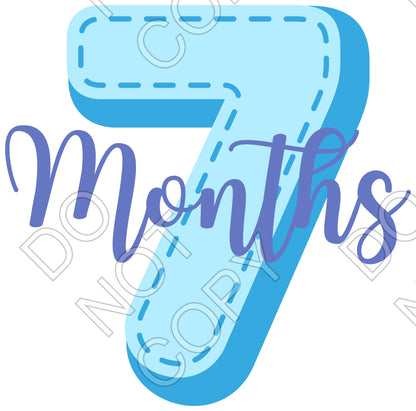 UV-DTF Transfer - 12pk Milestone Set Transfers - Blue Stitch