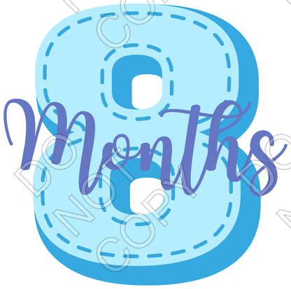 UV-DTF Transfer - 12pk Milestone Set Transfers - Blue Stitch