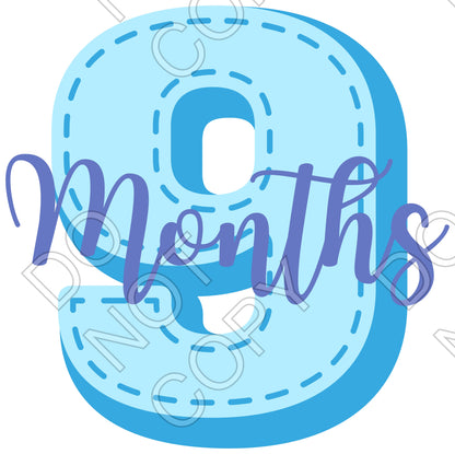 UV-DTF Transfer - 12pk Milestone Set Transfers - Blue Stitch