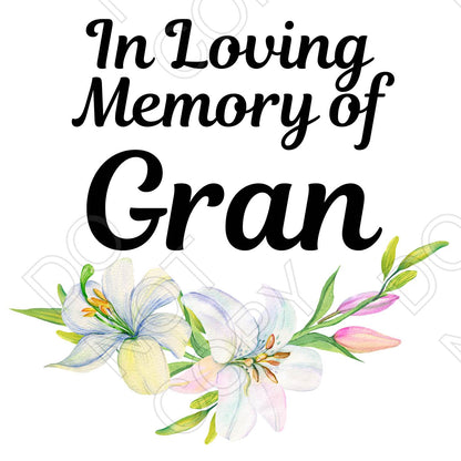 UV-DTF Transfer for Solar Garden Light - In Loving Memory (Bright Lillies)