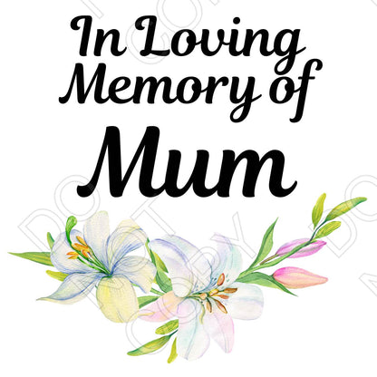 UV-DTF Transfer for Solar Garden Light - In Loving Memory (Bright Lillies)