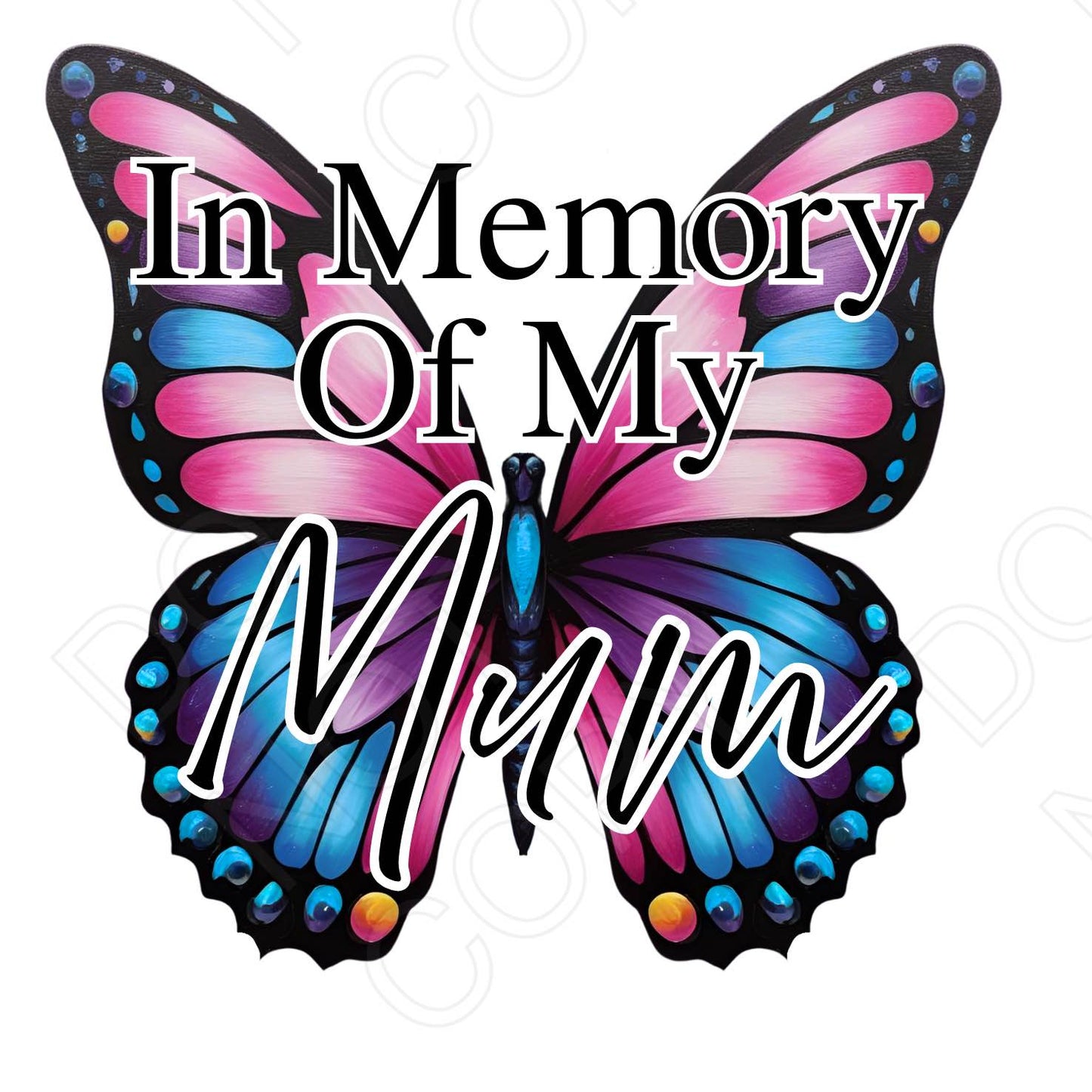 UV-DTF Transfer for Solar Garden Light - In Memory (Butterfly Female)
