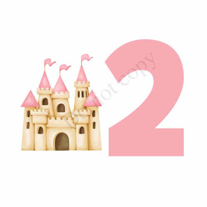 UV-DTF Transfer for Cake Topper - Birthday Number Castle