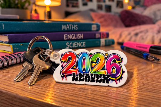 UVDTF Transfer - 2026 Graffiti Leavers design to fit Woodform Crafts 2026 keyrings