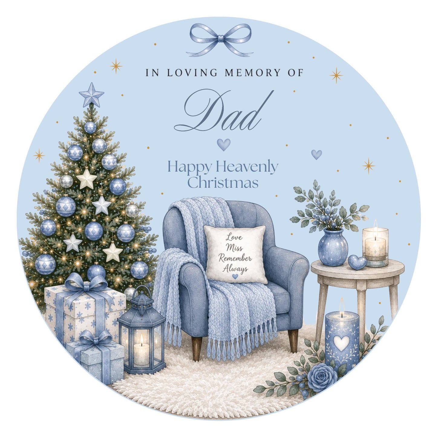 UV-DTF Transfer -  Happy Heavenly Christmas Blue (Bespoke)