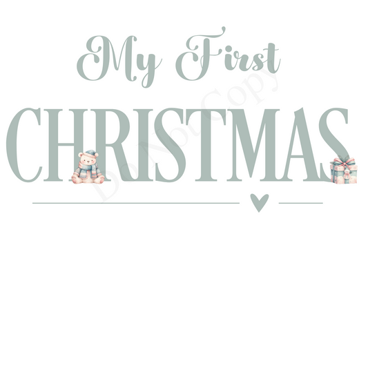 DTF Transfer - My First Christmas Sage Green Lettering