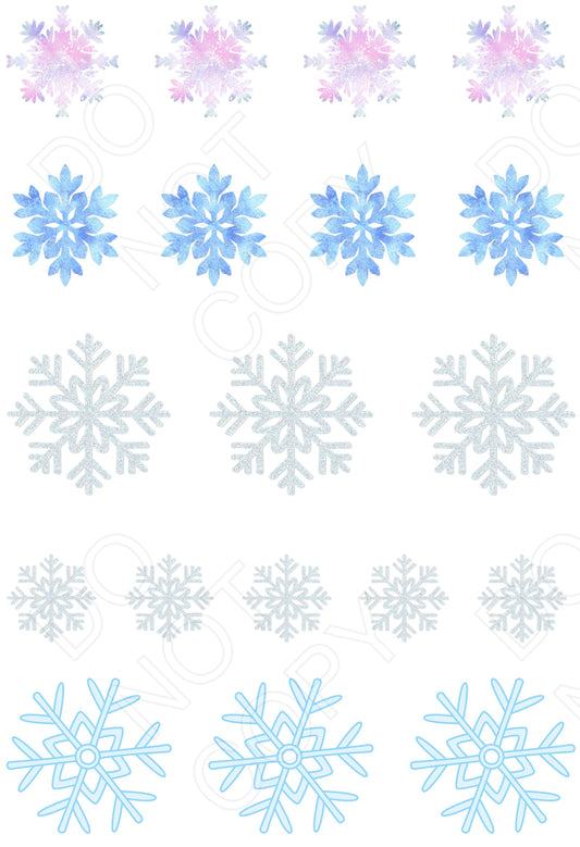 UV-DTF Transfer - Christmas Mix & Match Sheets (Mixed Snowflakes)