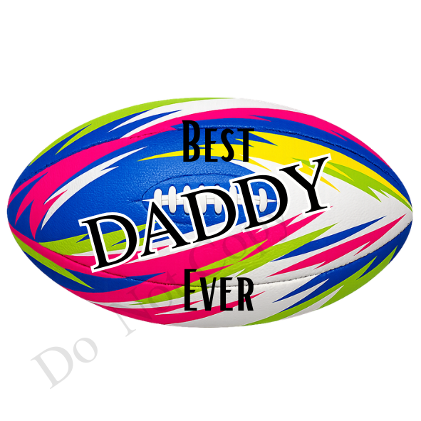 UVDTF Transfer - Vivid colour rugby ball suitable for keyrings  (Choice of Names)