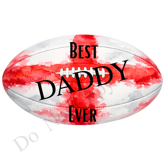 UVDTF Transfer - England colours rugby ball suitable for keyrings  (Choice of Names)