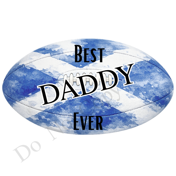 UVDTF Transfer - Scottish colours rugby ball suitable for keyrings  (Choice of Names)