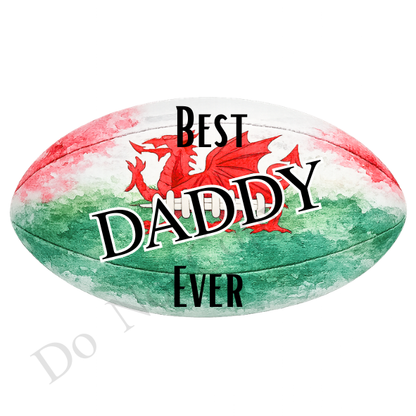 UVDTF Transfer - welsh colours rugby ball suitable for keyrings  (Choice of Names)