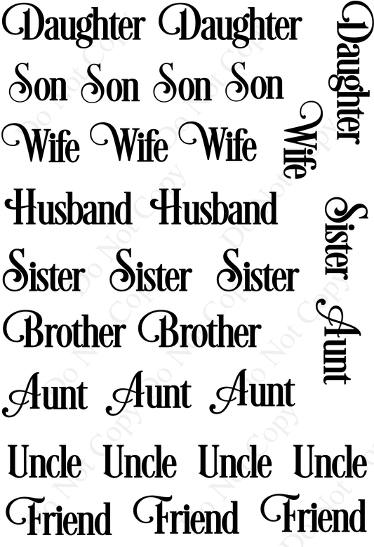 UV-DTF Transfer - Christmas Font Name Sheet Style 2