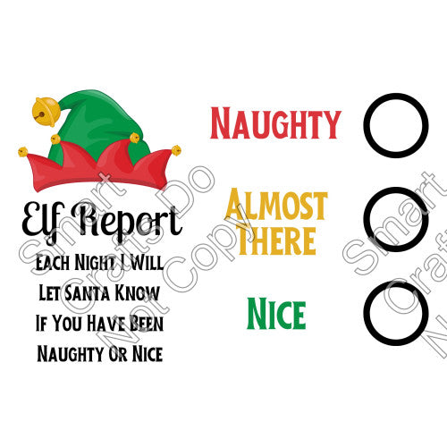 UV-DTF Transfer Suitable for Acrylic Sheet - Elf on a Shelf Report Card