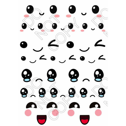 Style 71 - Faces Sheet of Mix and Match UV-DTF Designs