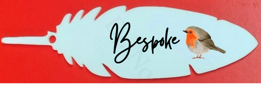 UV-DTF Transfer - Bespoke Robin with Name design. To fit Smart Crafts Feathers from Woodform