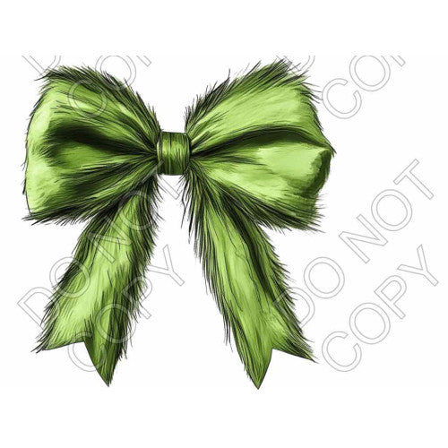 DTF Transfer - Green Fluffy Bow