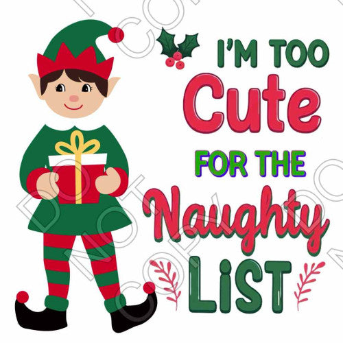 DTF Transfer - Too Cute for the Naughty List (Boy)