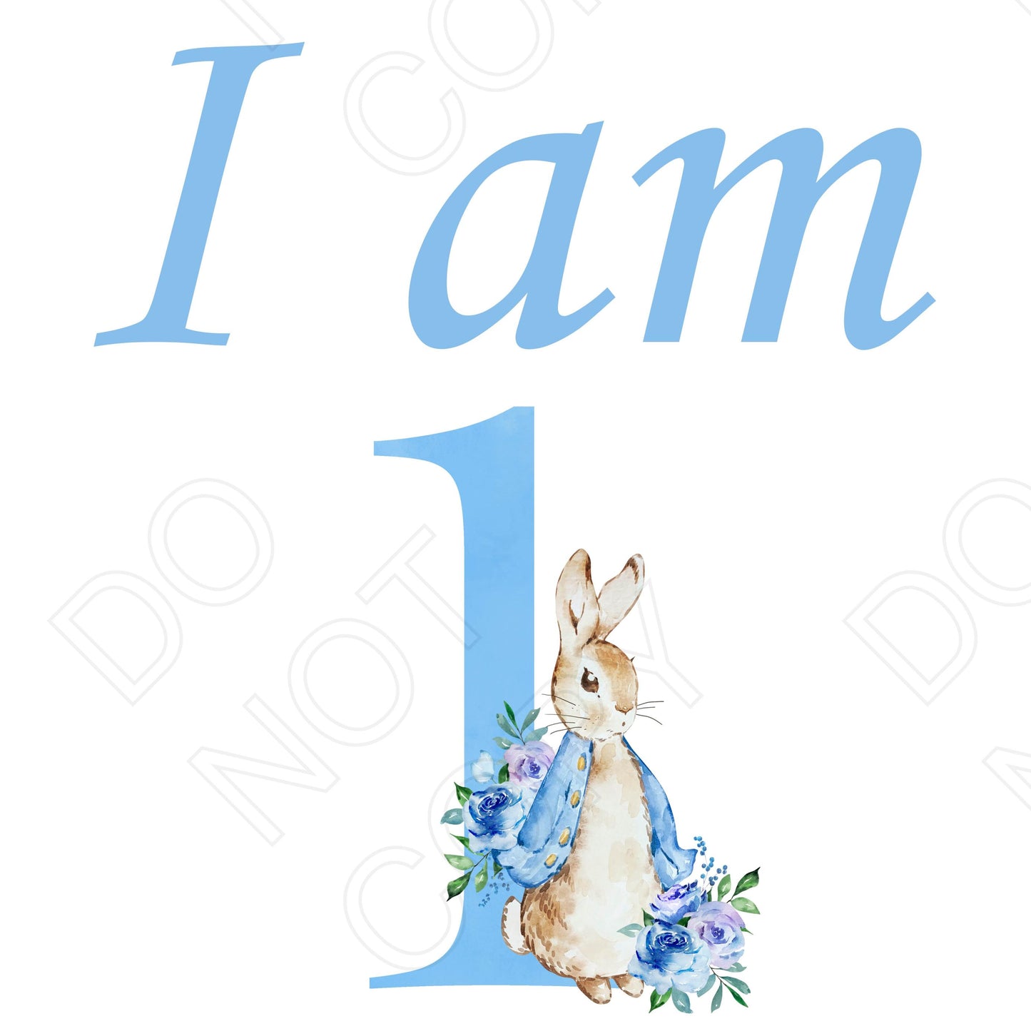 DTF Transfer - I Am (Blue Rabbit)