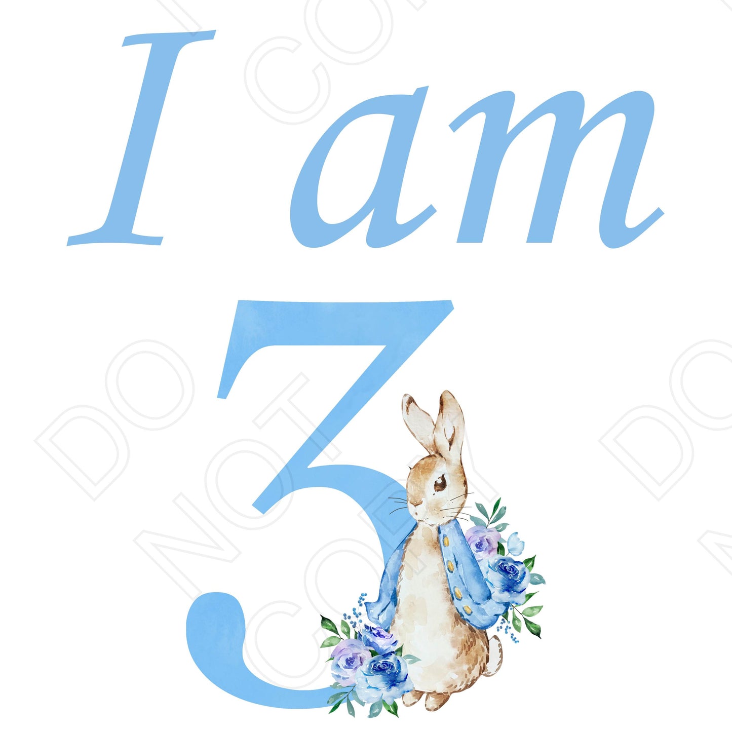 DTF Transfer - I Am (Blue Rabbit)