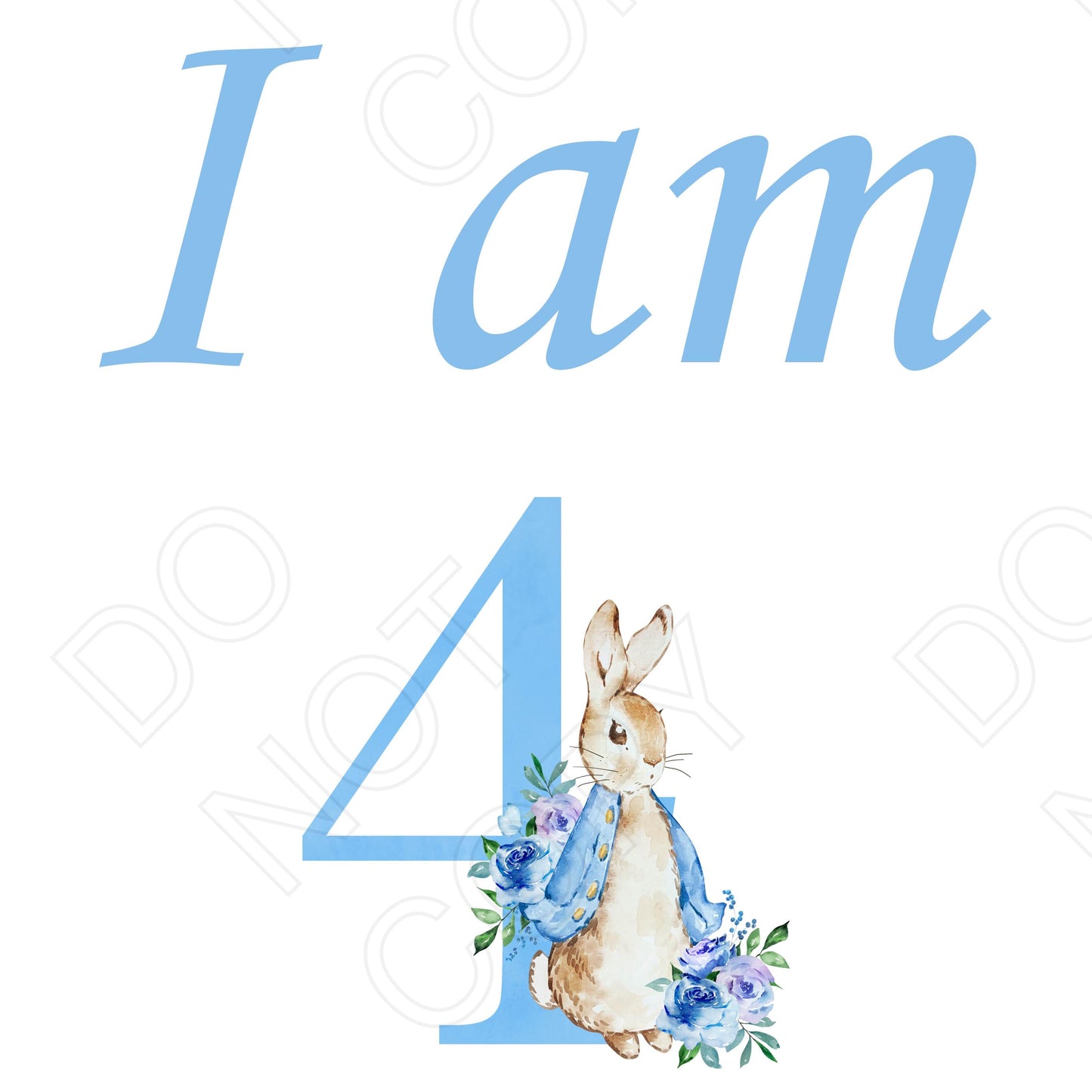 DTF Transfer - I Am (Blue Rabbit)