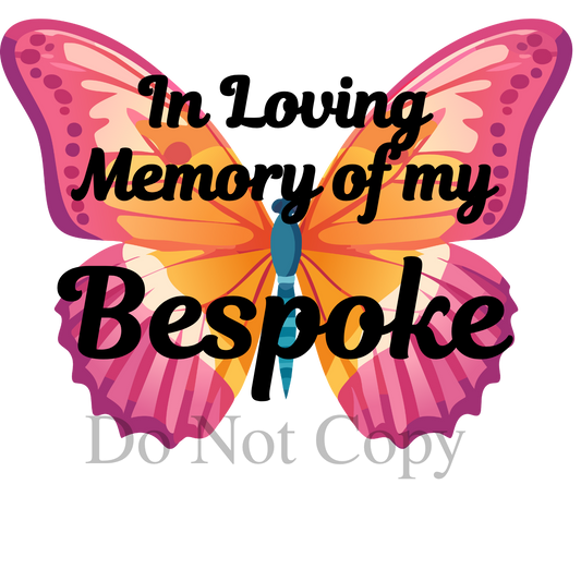 UV-DTF Transfer for Solar Garden Light - In Memory (Butterfly - Pink) Bespoke Version