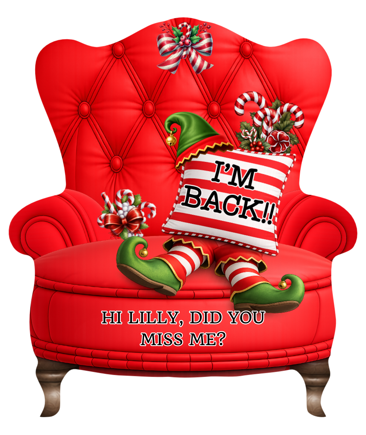 UVDTF Transfer - Christmas Elf Chair Designs for Woodform Acrylic Hanging Chairs (Bespoke)
