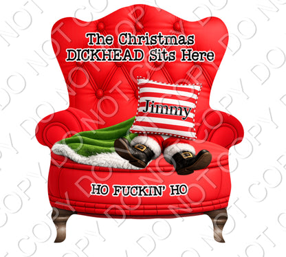 UVDTF Transfer - Christmas Rude Chair Designs for Woodform Acrylic Hanging Chairs (Bespoke)
