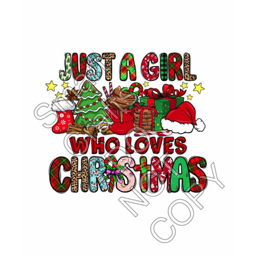 UV-DTF Transfer Suitable for 16oz Cold Cups - Just a Girl Who Loves Christmas