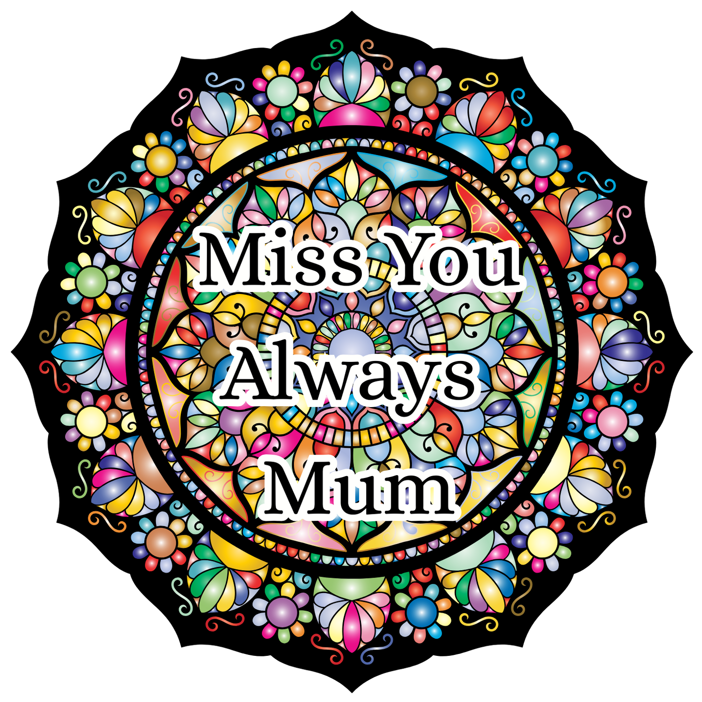 UVDTF Transfer - Beautiful stained glass memorial style design in a range of sizes