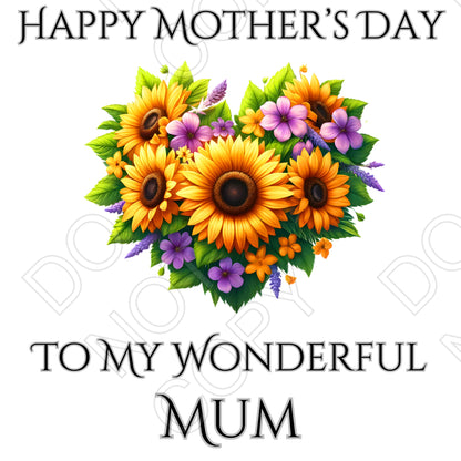 UV-DTF Transfer - Happy Mothers Day Sunflowers