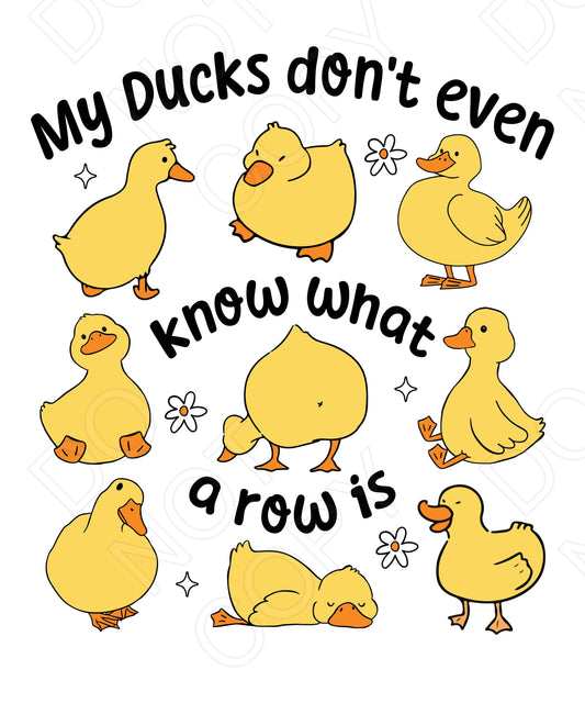 DTF Transfer - Ducks Don't Know what a Row Is