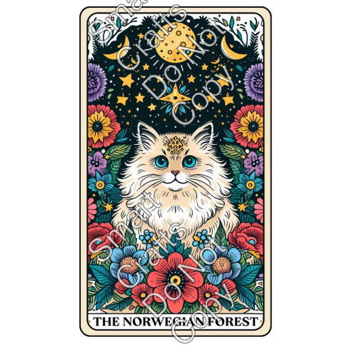 UV-DTF Transfer - Cat Tarot Cards - Two Sizes Available