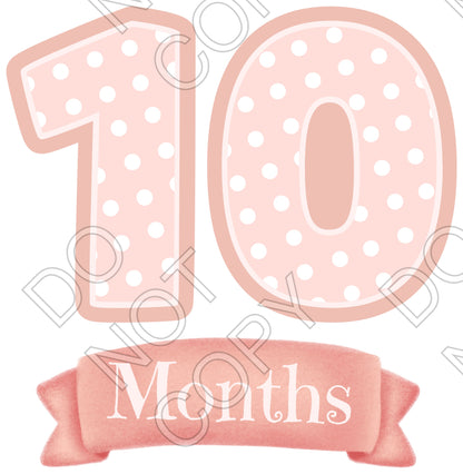 UV-DTF Transfer - 12pk Milestone Set Transfers - Pink Banner